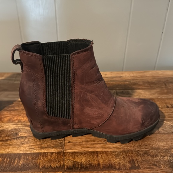 Sorel Joan of Arc Chelsea Wedge Boots, Booties, Brown, Size 8.5 - Picture 4 of 11